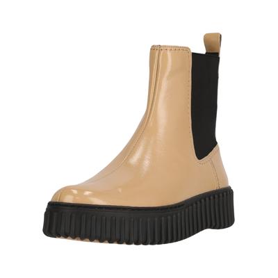 Stiefelette CLARKS "Torhill Maple", Damen, Gr. 39, Kunstfaser, beige, Leder, Schuhe Stiefelette, mit elastischen Einsätzen an den Seiten