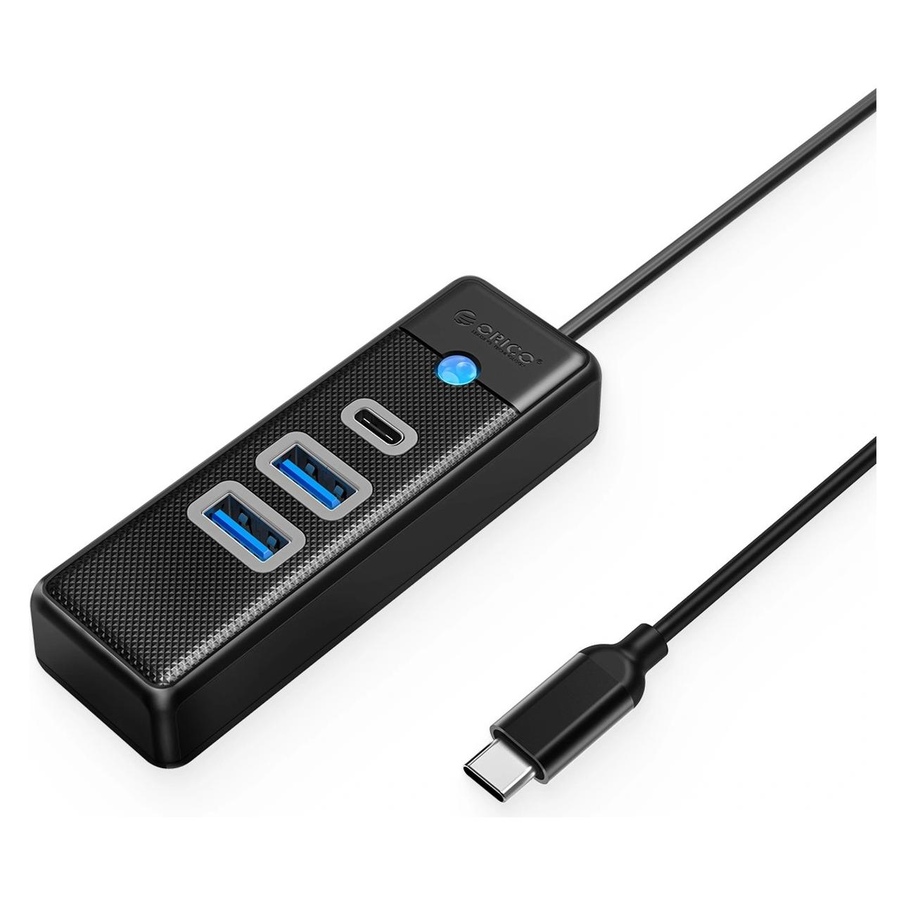 Orico HUB USB Hub USB PWC2U-C3 3-portowy 2x USB-A 3.0 1x USB-C 3.0 1 m - czarny (USB-C, 3 Ports) (ORICO-PWC2U-C3-10-BK-EP)