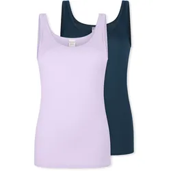 2 Schiesser Trägertops - Damen - Gr. 44 - dunkelblau