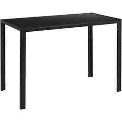Helloshop26 - Ess-/Küchen-/Wohnzimmertisch mit Glasplatte und Stahlbeinen 105 cm schwarz