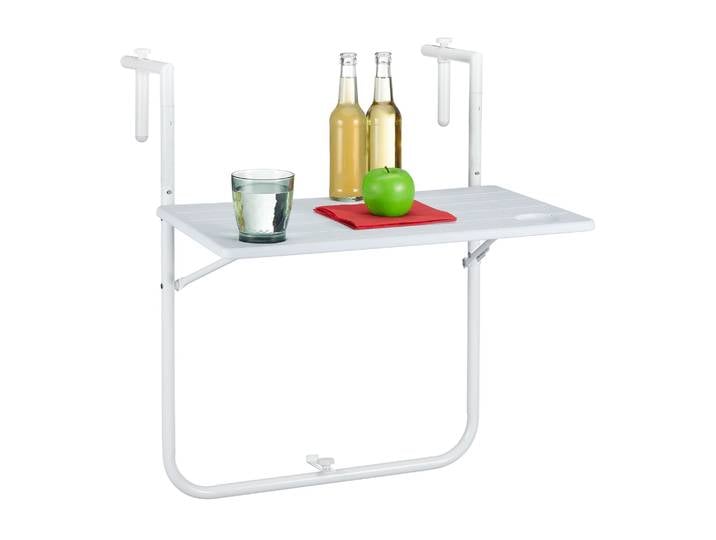 Balkon Hängetisch Holzoptik Weiss