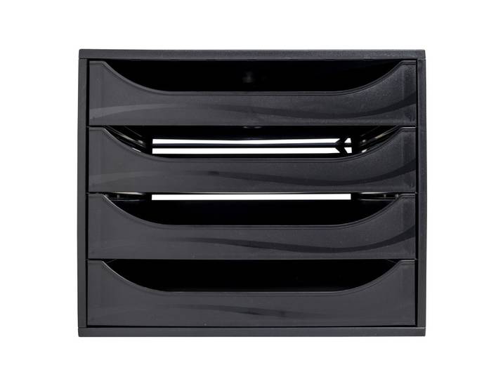 EXACOMPTA Module de classement Ecobox Ecoblack 4 tiroirs - Noir