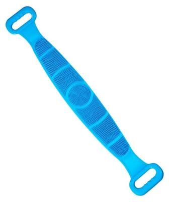 Everyday Crate Silicone Bath Brush Exfoliating Back Scrubber Body Massage Strap For Deep Cleansing blue