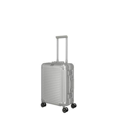 Hartschalen-Trolley TRAVELITE "NEXT Trunk Reisekoffer Aluminium", Gr. B/H/T: 39cm x 55cm x 22cm 39 l, silber, Aluminium, Koffer, 15,6"-Laptopfach, TSA-Schlösser und herausnehmbare Dokumentenfächer