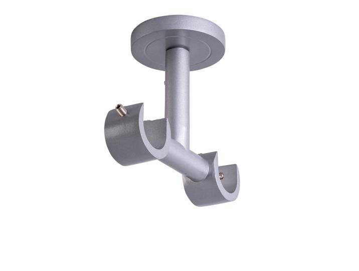 Deckenhalter für Gardinenstange ⌀ 19 mm, silber, 2-läufig