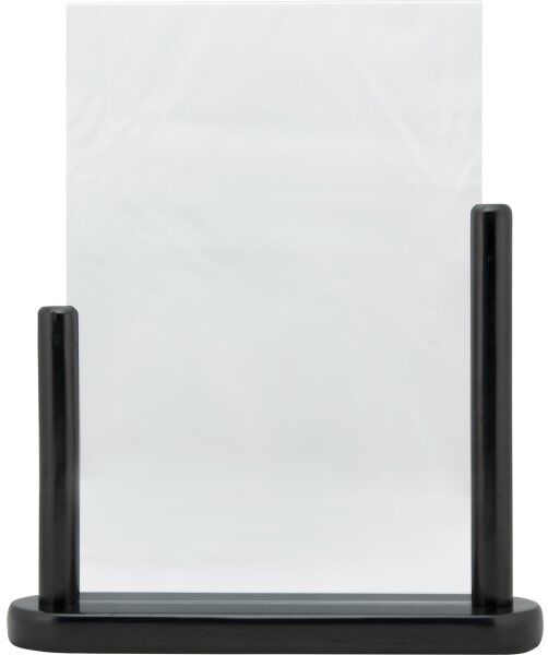 Securit Brochuredisplay   Massivt Træ   A4   Sort