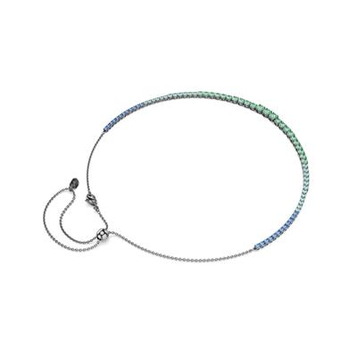 Collier SWAROVSKI "Schmuck Geschenk Matrix Halskette Farbverlauf", bunt (metallfarben, blau, grün), Halsketten, Damen, Metall, Collier, mit Swarovski Kristall
