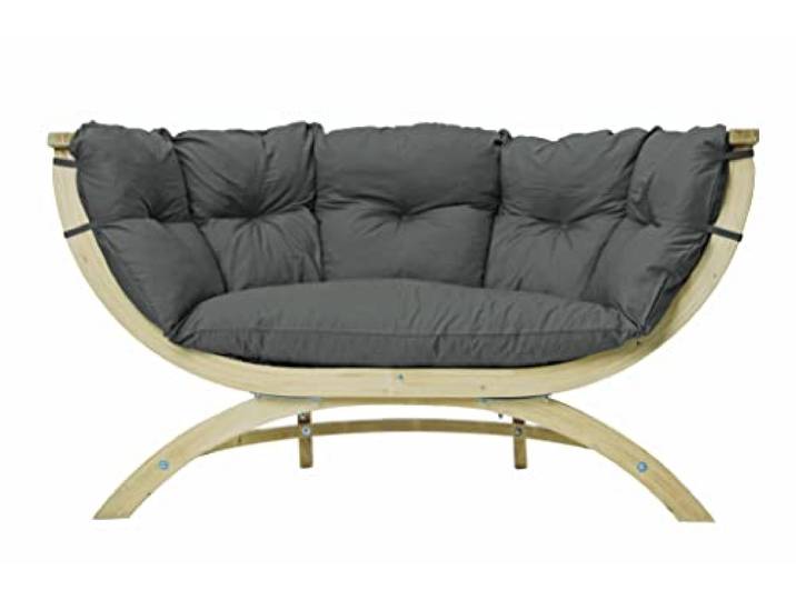 AMAZONAS Lounge Sofa Siena Due Anthracite aus FSC Fichtenholz ca. 170 x 95 x 65 cm bis 250 kg in Dunkelgrau
