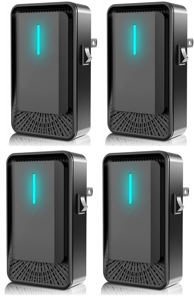 OUTARO Plug-in luchtreiniger met negatieve ionentechnologie, zwart, 4 stuks