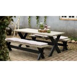 Parkmöbel Nostalgi - Gartenmöbel aus Kiefer/Fichte, graubraun – klassische Picknickmöbel für Garten – stabile Outdoormöbel für 4 Personen