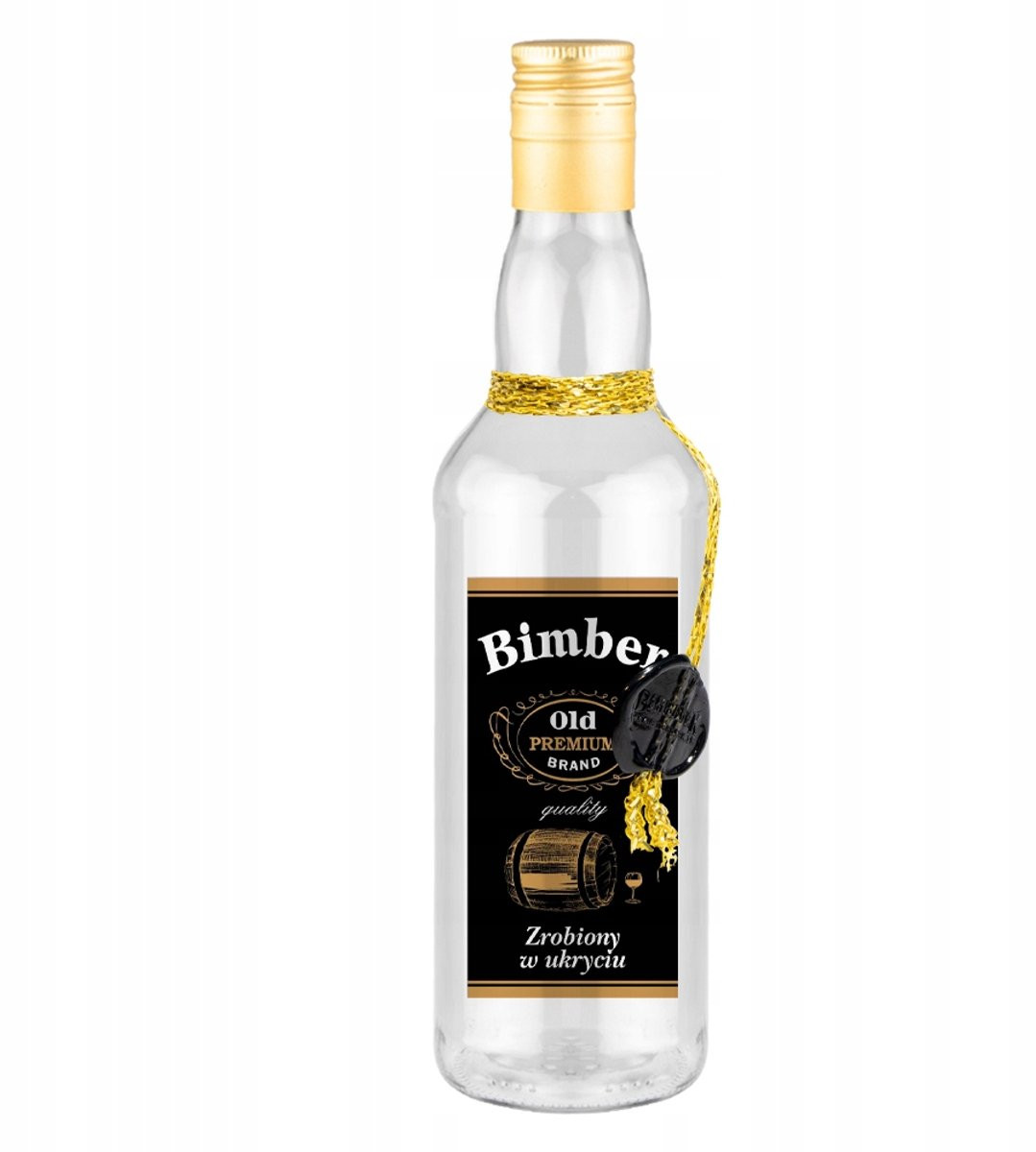 Bimberek Monopol Serie Decoratieve Fles van Glas met Dop en Sierkoord - 500 ml
