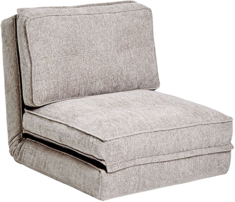 Nordlys Fauteuil chauffeuse convertible en tissu gris Gris 85x67x71cm