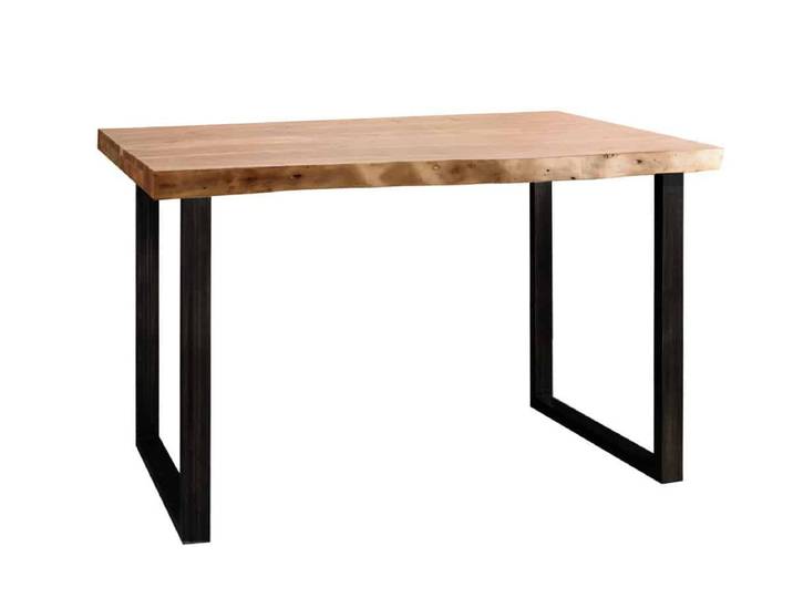 MiaMöbel Bartisch 'Vanaja' 140x90 cm Massivholz, Metall Parota Modern Indien Indisch