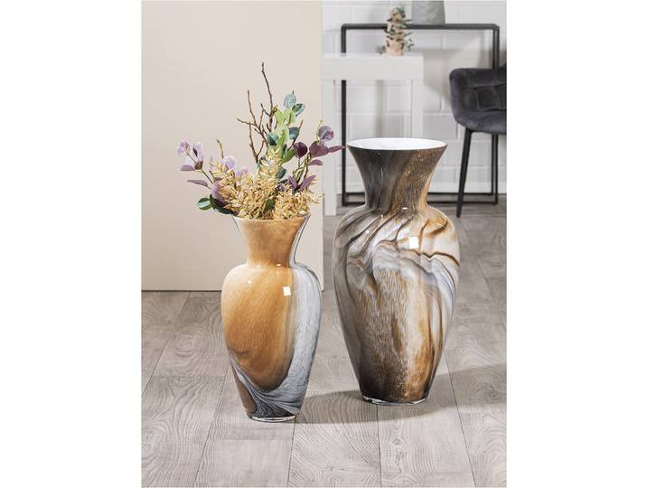 Bodenvase GILDE Bodenvase Draga H. 65,0 cm , braun, B:33cm H:65cm T:33cm, Glas, Vasen, Bodenvase