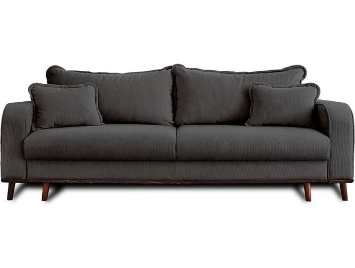 Lisa Design Albane - canapé 3 places - convertible avec coffre - en velours côtelé \, Gris foncé