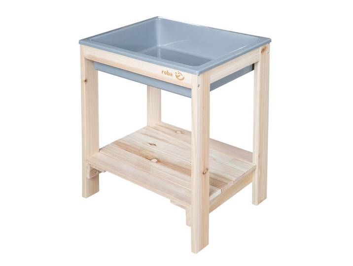 Roba Wasserspieltisch, Naturfarben, Holz, Kunststoff, massiv, 38.5x50x32 cm, Freizeit & Co, Gartenspielzeug, Wasserspielzeug