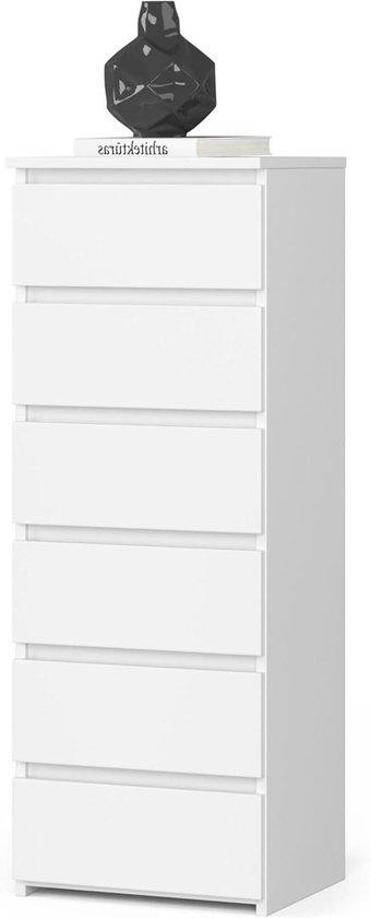 Akord Ladekast met zes ruime lades - Wit - Breedte: 40 cm