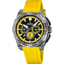 Festina Quarz Herren Chrono Bike F20725/1 - schwarz,gelb - 45.5mm