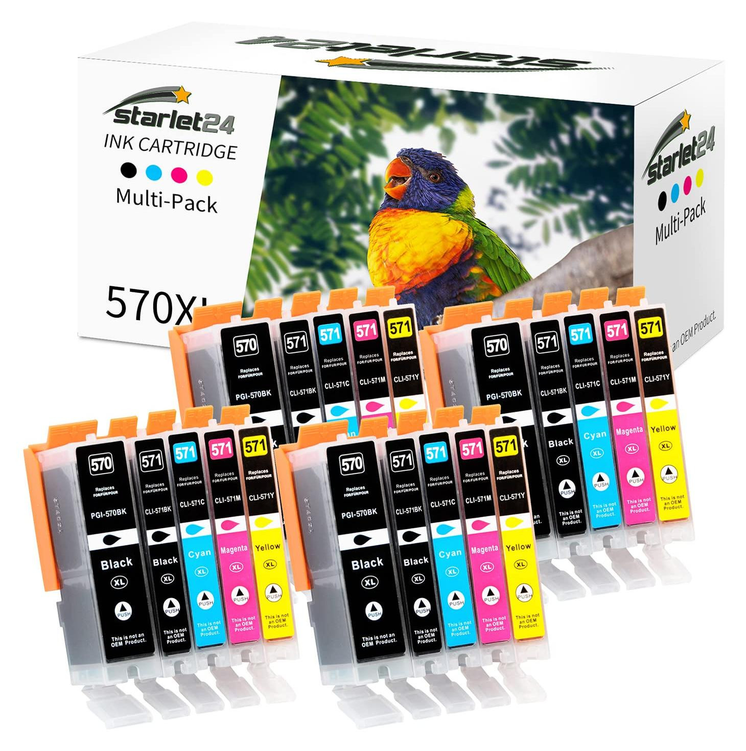 Starlet24 Compatibele XL inktpatronen voor Canon PGI-570 CLI-571