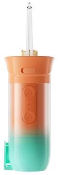 Snug & Styled Portable Electric Water Flosser Oral Irrigator USB Rechargeable Waterproof With Nozzles orange With 4 Nozzles
