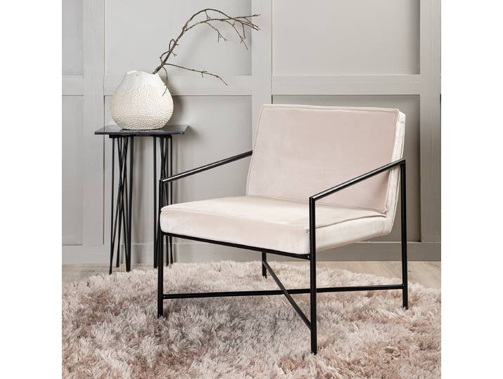 Loungesessel Rakel Beige/Beige Samt 65 x 78 x 72cm