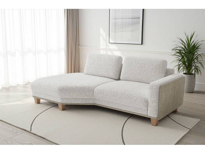 Ecksofa SIT & MORE Concept , ivory, B:237cm H:84cm T:126cm, 100% Polyester, Sofas, Ecksofa, Modernes Sofa in drei Fußfarben zur Auswahl