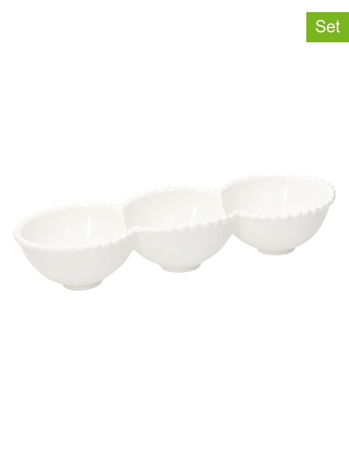 Tognana 3er-Set: Servierschalen "Ornament Pearl" in Weiß - (L)27,5 cm - onesize