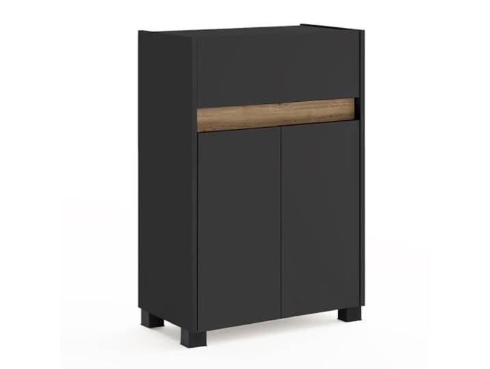 Lomadox Kommode Unterschrank Seitenschrank CORATO-80 in anthrazit mit Blende in Wildeiche Nb.