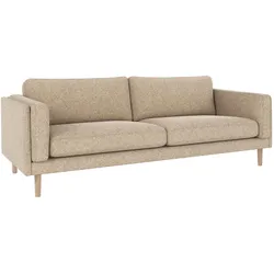 Sofa Braden 3-Sitzer Stoff, klassisch, Beine Eiche weiß pigmentiert, Bezug Bobby Beige