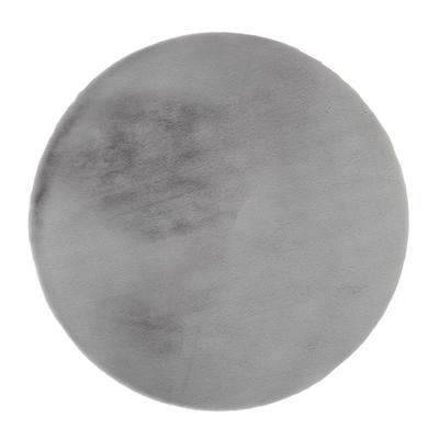 Hochflor-Teppich OCI DIE TEPPICHMARKE "ROCKY SOFT, Fell Haptik", grau, H:35mm Ø:80cm, Polyester, Teppiche, Kunstfell, weich, kuschelig, maschinell gewebt, Kaninchen Haptik