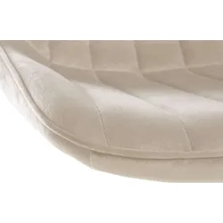 CLP 2er Set Barhocker Toni Samt chrom   Farbe: creme, Material Gestell: Metall in Chromoptik