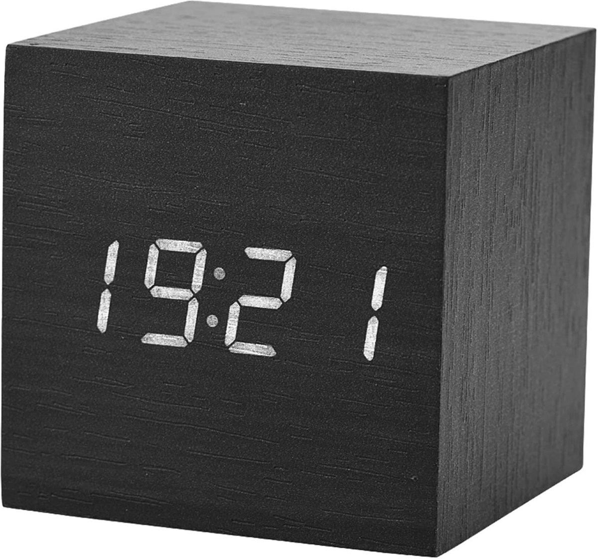 Vt products Digitale Houten Bureauklok met Alarmfunctie en Temperatuurweergave - Bruin