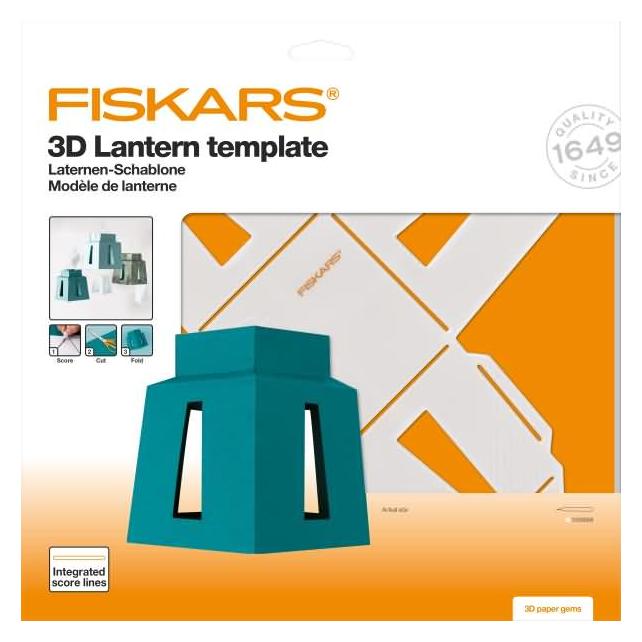 Fiskars 1059568 3D Papier-Juwel, Laternen-Schablone, Weiss (1059568)