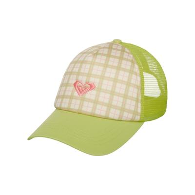 Trucker Cap ROXY "Beautiful Morning", Damen, grün (cloud dancer swell plaid), Kunstfaser, Caps