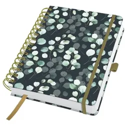 Sigel Spiral-Notizbuch »Jolie Eucalyptus Night« Punktraster A5 weiß, 16.8x21.5 cm