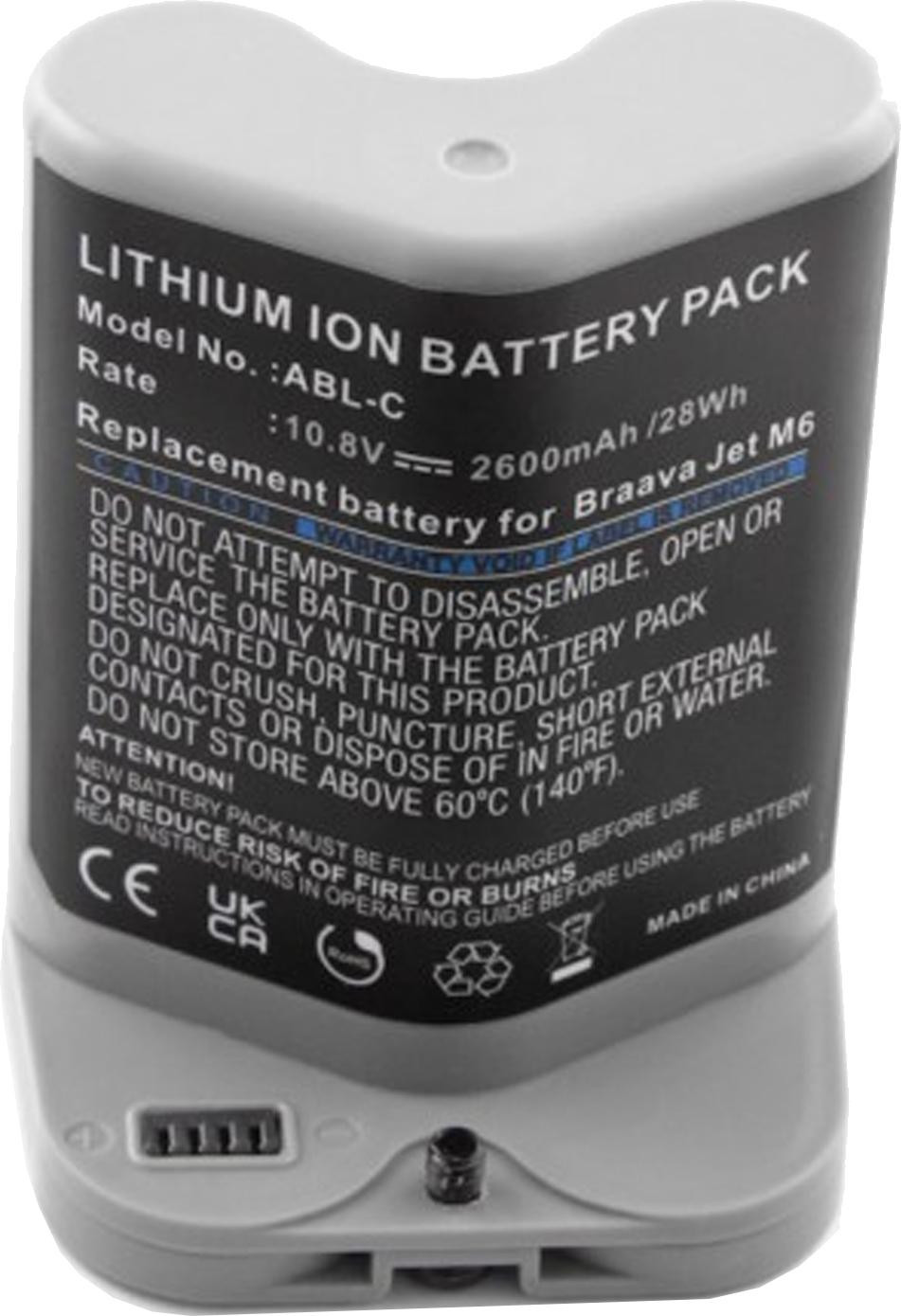AccuCell Accu voor iRobot Braava Jet M6, Lithium-ion, 10,8V, 2600mAh, 28,1Wh
