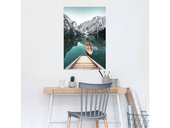 Affiche Lac de montagne Papier Vert 61 x 92 x 0cm