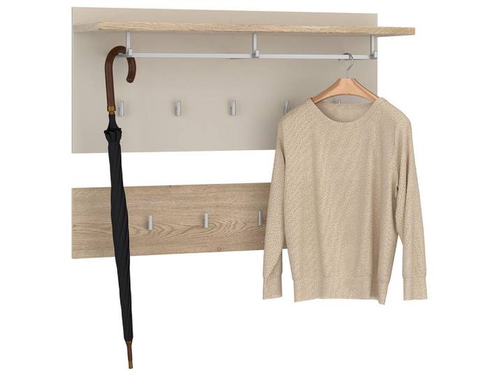 Idimex Wandgarderobe Bilbao Cremona Eiche/Kaschmir, Sonoma Eiche, Kaschmir, Mode, 90x60x30 cm, Garderobe, Garderobenpaneele, Wandgarderobe