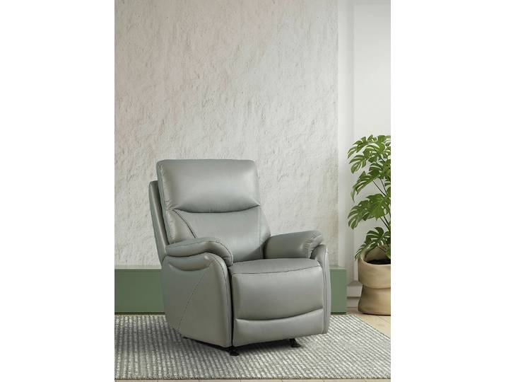 XXL Leder-Sessel mit Aufstehhilfe, Grau