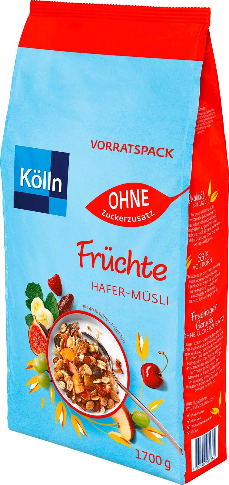Kölln Früchte ohne Zuckerzusatz Müsli 1,7 kg 2307168009