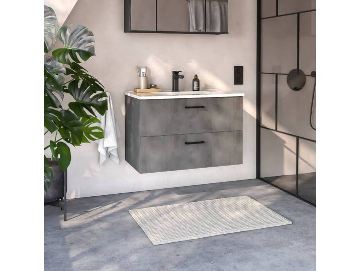 Waschtisch 80 x 54 x 48cm Grau/Grau