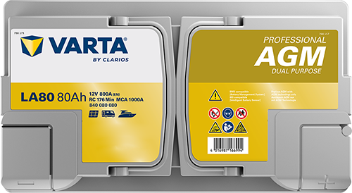 Varta Starterbatterie Professional Dual Purpose Agm 12 V, 80 Ah, 800 A 840080080k312 12v 68ah 800a