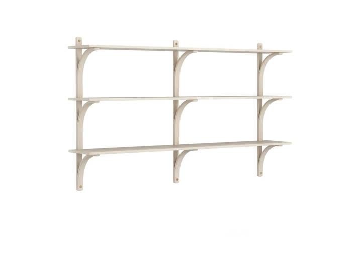Swedese Levi Regal 3 Fachboden Weiß pigmentierte Esche–Messing, 180 cm