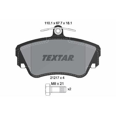 Textar Bremsbelagsatz, Scheibenbremse [Hersteller-Nr. 2121702] für Volvo