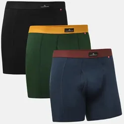 CLASSIC EINGRIFF TRUNKS - 3-Pack - Schwarz | Grün/Orange | Marineblau/Bordeaux - 2XL