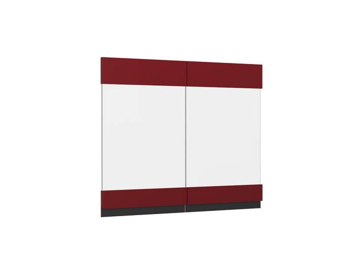 Vicco Küchenfront R-Line Rot 79.2 x 59 cm Möbelfront für den Hängeglasschrank, Holzwerkstoff, Rechteckig, 79.2x59x1.6 cm, Küchen, Küchenmöbel, Küchenschränke, Küchenoberschränke