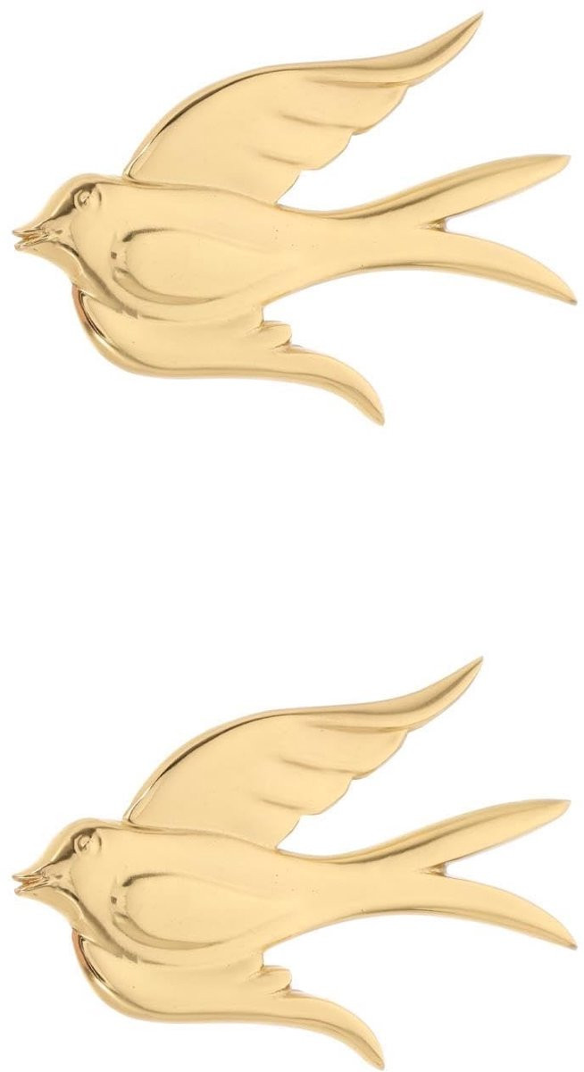 Dailygoods Wanddecoratie Gouden Messing Vliegende Vogel - 9 x 6 cm