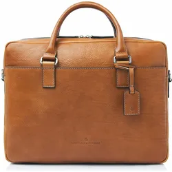 Castelijn & Beerens Rick Aktentasche RFID Schutz Leder 40 cm Laptopfach (17", Universal), Notebooktasche, Braun