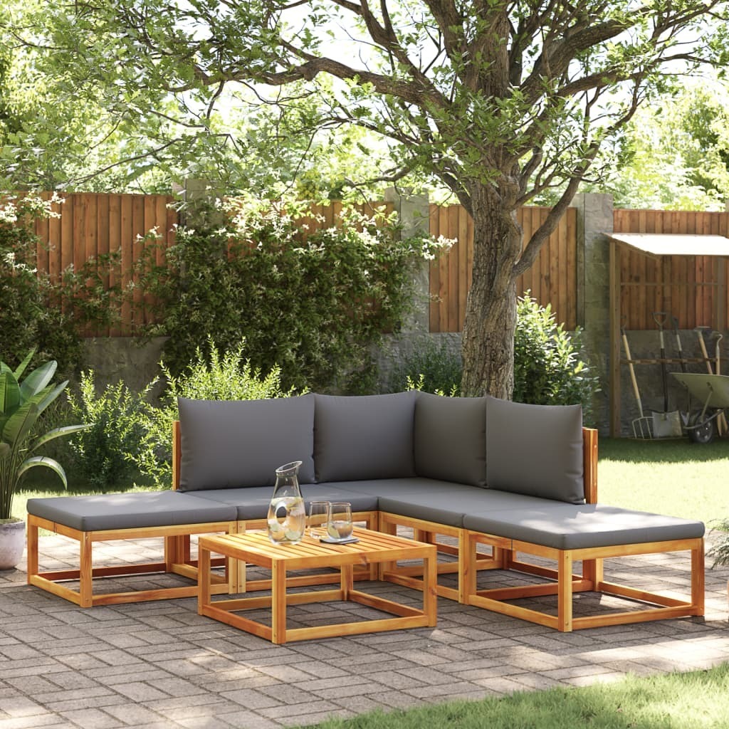 Maison Exclusive - 6-tlg. Gartensofa-Set mit Kissen Holz Akazie & Seil