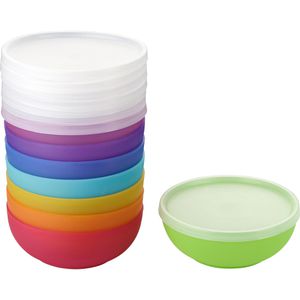 Kigima Dessertschalen Regenbogen, mit Deckel, Kunststoff, bunt, 14cm, Set, 8 Stück
